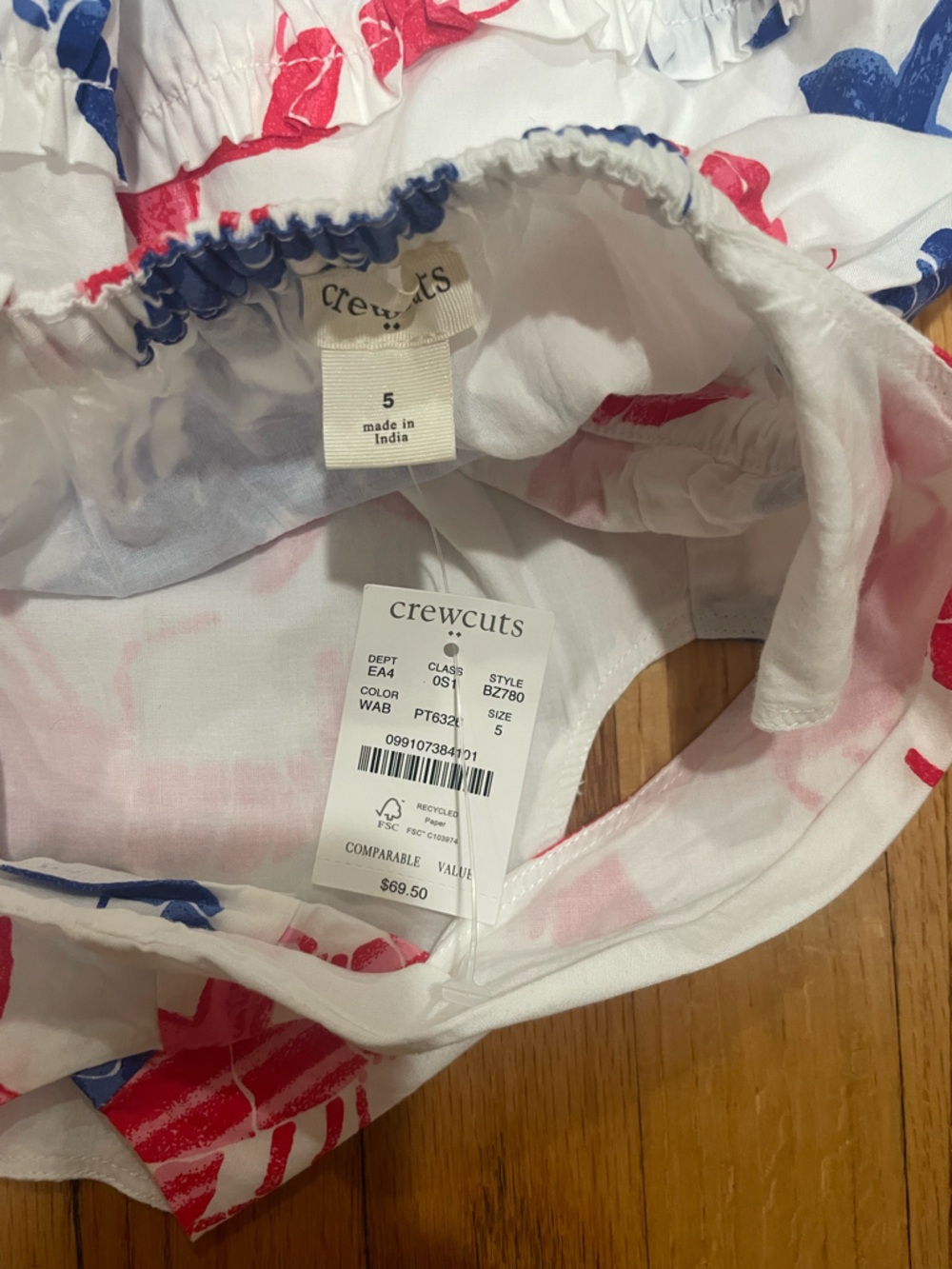 Crewcuts White Dress with Pink and Blue Sea Creature Print - Picture 3 of 3